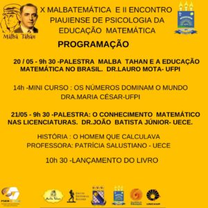 Card amarelo com a programação do 2º encontro Piauíense