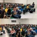 Principais Momentos do Dia da Matemática Malbatemática Piauí 01 Auditório lotado com pessoas reunidas para assistir a palestra