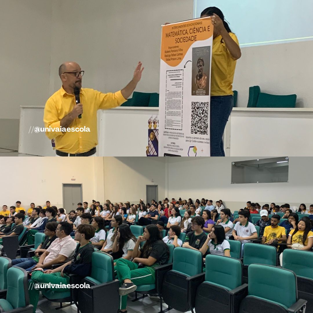 Principais Momentos do Dia da Matemática Malbatemática Piauí 01 Auditório lotado com pessoas reunidas para assistir a palestra