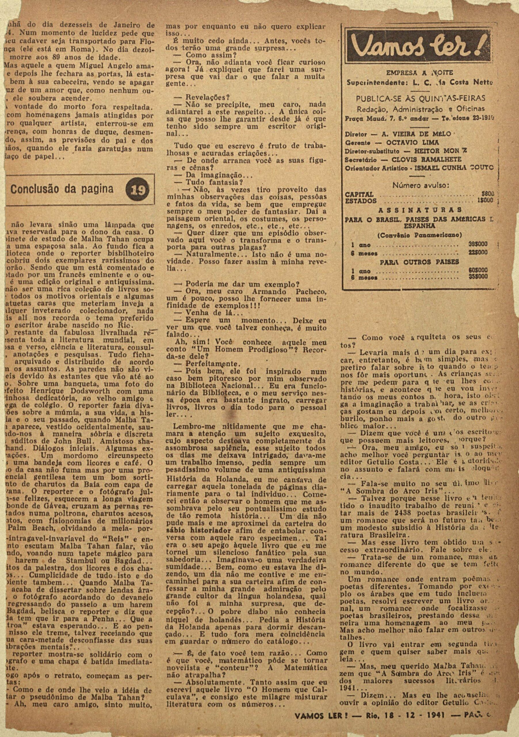 Reportagem de Armando Pacheco, Vamos Ler, 1941 , 3