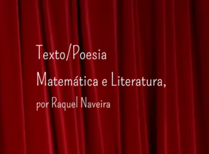 Imagem com letras brancas e um fundo de cortinas de teatro vermelhas com luz spot no cando inferior esquerdo